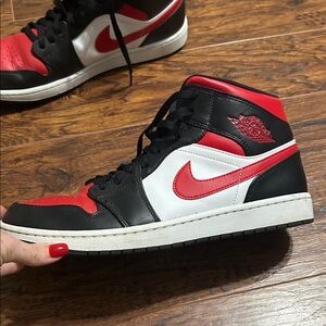 Nike Men’s High-Top Sneakers in Black Red White